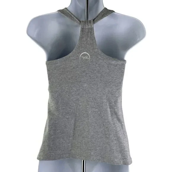 HYDE Yoga Organic Shelf Bra Racerback Grey Tank Women's Size XS - Picture 2 of 8